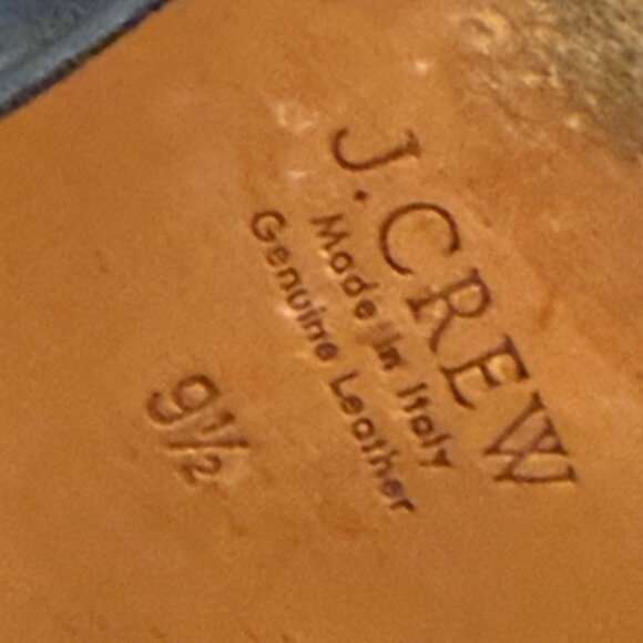 J Crew Womens Size 9.5 Bootie Heeled Italian Leather Black Side Zip With Buckle - Picture 9 of 11